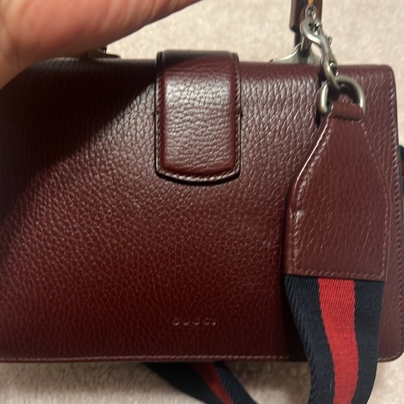 Gucci GG bamboo handle bag mini burgundy Dyno - Picture 6 of 10